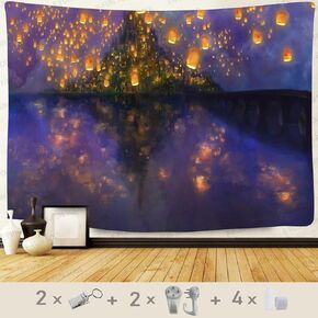 F-FUN SOUL Night Castle نسيج Blacklight نسيج 80x60 بوصة الأشعة فوق البنفسجية نسيج رد الفعل قلعة فانوس نسيج غامض نمط المفروشات الفن الجدار شنقا مخدر المفروشات لديكور النيون YGTXFFS1 in Kuwait