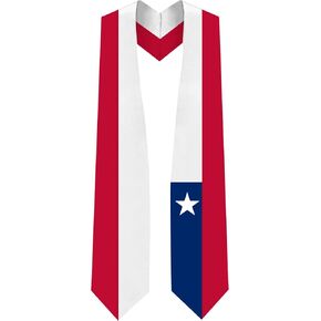 Flag Graduation Stole - Length & Width Fits All Body Types - Study Abroad International Stole