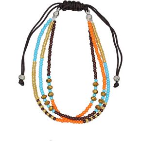 Handmade Summer Bracelets Anklets for Women Girls,Adjustable Wrap Hippie Bracelet Bohemian String Braided Beads Bracelet,Colorful Layered Summer Beach Bohemian Jewelry