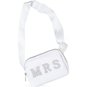 Pearl Bride Bag, White Fanny Pack - Complete your White Bride Bachelorette Outfit with our Cute Bride Belt Bag! A Gift for the Bride for all her Wedding Essentials and Bride Accessories!