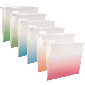 12 Pack Hanging File Folders Letter Size with 1/5 Cut Adjustable Tabs File Folder for Filing Cabinet Reinforced Hanging Folders Design for School Office and Medical Charts, Pink Design