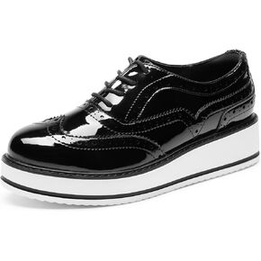 DREAM PAIRS Women's Platform Oxfords Lace-up Wingtips Round Toe Dress Shoes