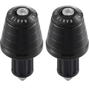 Motoforti 1 Pair Motorcycle Handlebar End Plugs 7/8" 22mm Aluminum Alloy Universal Handle Bar End Plugs Caps Black