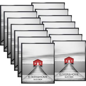 ELSKER&HOME 8x10 Picture Frame,Black 8x10 Picture Frame Set of 12,Multi Pack 8x10 Frame for Wall & Tabletop Mounting in Horizontal or Vertical Format