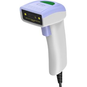 Alacrity 2D 1D USB Barcode Scanner,QR Datamatrix PDF417 Handheld Wired Bar Code Reader, Capture Codes from Screen for Warehouse, Store, Supermarket, Pink