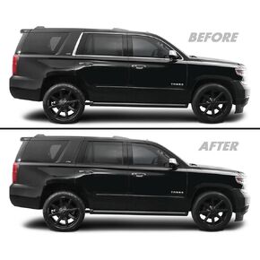 SlickMod Chrome Delete Blackout Vinyl Overlay for 2015-2020 Chevy Tahoe Window Trim (Gloss Black)
