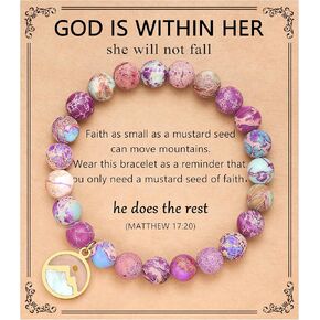 Silver/Gold Move Mountains-Mustard Seed Bracelet Christian Gifts for Women Faith, Inspirational Religious Graduation Confirmation Jewelry