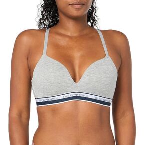 Emporio Armani Women's Stretch Cotton Logoband Padded Triangle Bra