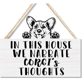 Ryeolo in This House We Narrate English Bulldog's Thoughts Wooden Plaque Signs Wall Hanging, English Bulldog Decor, Dog Home Decor, Dog Wall Decor, Dog Signs for Home Decor, 10.2x7.8 Inches