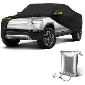 Waterproof Truck Cover for Toyota Tundra 2007-2023 Ultra Light Easy to Install All-Weather Protection,Car Cover with Zipper Door