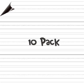 10 Pack Magnetic Sentence Strips, 5 Colors Ruled Writing Strip Dry Erase Sentence Learning Strip for School, Office, Classroom Supplies (Yellow/Pink/Blue/Green/Purple, 17" x 3")