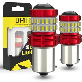BMT xms 1156 LED Bulb - BA15S 7506 P21W LED Replacement - Red Light for Brake Light, Tail Lights, Blinker Lights Parking DRL Turn Signal Lights, Pack of 2