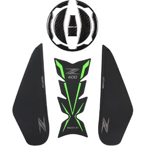 Fuel Tank Protection Sticker,Compatible with Kawa-saki Z400,Motorcycle Fuel Tank Protection pad,Both Sides of The Non-Slip Fuel Tank Side Sticker(Z400 Black)