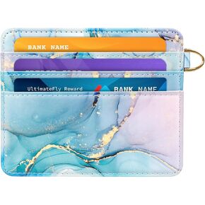 Slim Minimalist Pocket Credit Card Holder Wallet RFID Blocking Lightweight Thin Small Cute Card Cases,Leopard