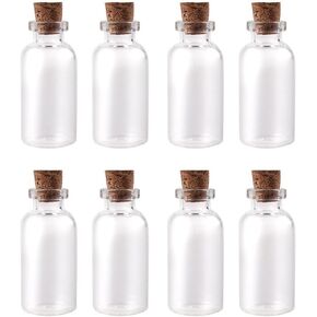 Yesker IPV023 Package of 24 Small Mini Glass Jars with Cork Stoppers-Size: 1-1/2" Tall X 3/4 Inches Diameter, Count