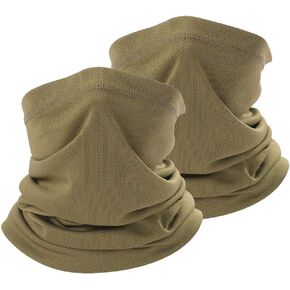 Coyote Brown Neck Gaiter, tan face mask bandanas men cooling summer, half face covering women