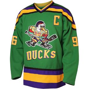 Mighty Ducks Jersey 96 Charlie Conway 99 Adam Banks Movie Ice Hockey Jersey, 90S Hip Hop Clothing for Party