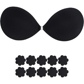 Push up Sticky Adhesive Bra, Invisible Bras, Reusable Backless Strapless Bra for Women