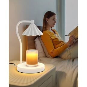 Candle Warmer Lamp with Timer and Dimmer for Home Decor, Vintage Metal Candle Warmer for All Jar Candles with 2 Bulbs, Ideal Present for Mother's Day Valentine's Day Housewarming (Black)