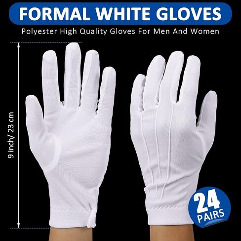 Hercicy White Gloves Men Women Nylon Cotton Gloves Uniform Gloves Dress Gloves Parade Costume for Wedding Formal Tuxedo Party in Saudi Arabia