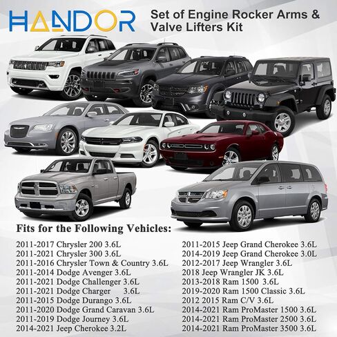 مجموعة رافعات أذرع الروك متوافقة مع Chrys-ler 200 300 Dod ge Ram 1500 Challenger Charger Journey Avenger Jee-p Grand Cherokee Wrangler 3.6L Engine 2011-2020 استبدال # 5184296AH 5184332AA in Kuwait