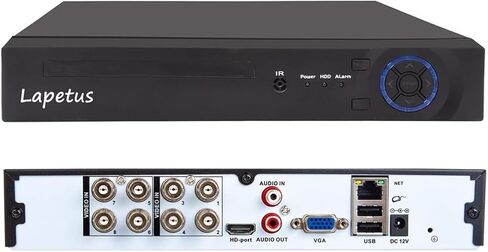 Lapetus 8CH 1080N Hybrid 5-in-1 AHD DVR (1080P NVR+1080N AHD+960H تناظري+TVI+CVI) مسجل فيديو رقمي مستقل CCTV نظام أمان للمراقبة ومسجل فيديو وكشف الحركة HDD والكاميرات غير متضمنة in Saudi Arabia
