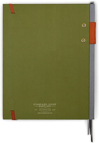 DesignWorks Ink Standard Issue Army Green and Chili Planner Notebook No. 3 Journal with 192 Lined Pages, Elastic Closure, Pen Holder, and 3 Ribbon Marker for Work, Writing, Journaling in Saudi Arabia