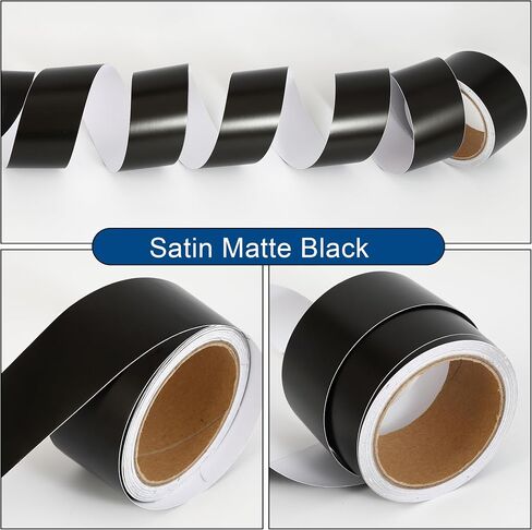 LZLRUN Free Tool Kit Satin Black Vinyl Wrap Kit for Black Out Chrome Delete Window Trim Door Trim (2Inches x 30Feet) in Kuwait