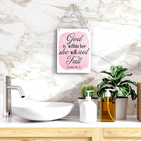Inspirational Nautical Decor Mightier Than The Waves of The Sea Psalm 93:4 Scripture Wooden Hanging Sign Christian Gift for Baby Kids Girl Boy Nursery Teen Room Bible Verse Wall Art 10 x 8 Inches in Saudi Arabia