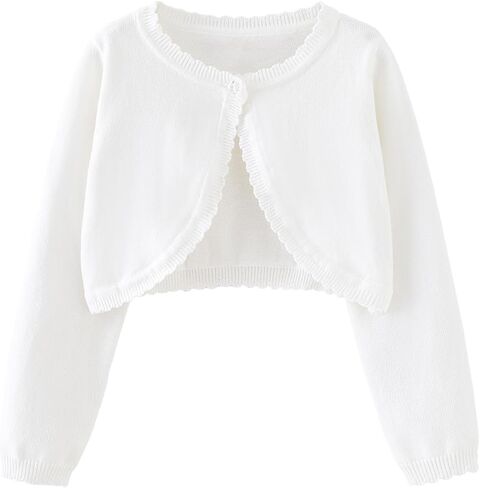Toddler Girls Cardigan Long Sleeve Bolero Shrug Kids Knit Sweater Cover Up Button Closure Cropped Tops in Saudi Arabia