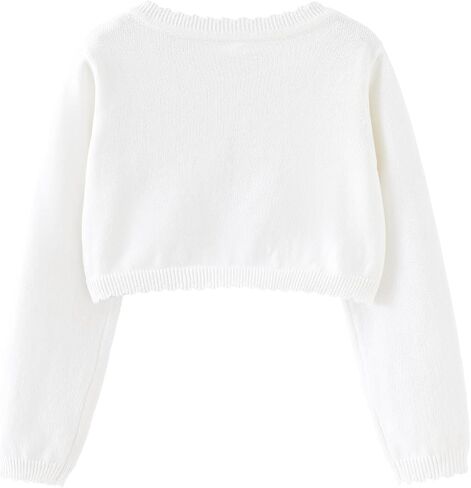 Toddler Girls Cardigan Long Sleeve Bolero Shrug Kids Knit Sweater Cover Up Button Closure Cropped Tops in Saudi Arabia