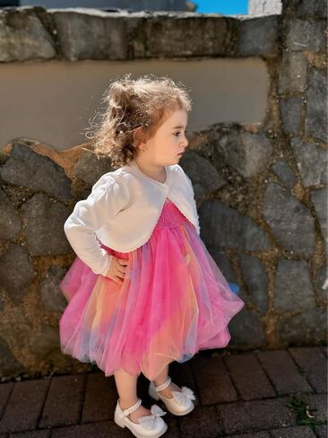Toddler Girls Cardigan Long Sleeve Bolero Shrug Kids Knit Sweater Cover Up Button Closure Cropped Tops in Saudi Arabia