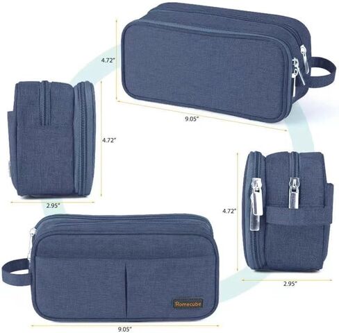 Homecube Oxford Cloth Storage Bag Pen Holder Makeup Handbag Stationery Organizer Pencil Pouch with Zipper for School & Office 9.05x2.95x4.72 inches - Gray in Saudi Arabia