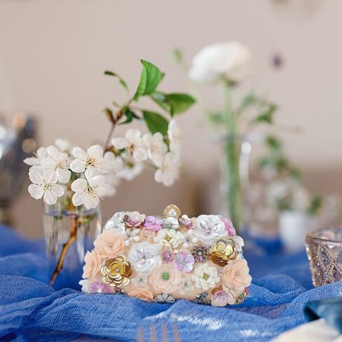 Lanpet Clutch Purses for Women Flower Evening Handbag Chain Strap Shoulder Bag for Formal Wedding Party in Saudi Arabia