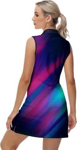 AOBUTE Womens Tennis Dress Zip Sleeveless Golf Outfits with Shorts and Pockets in Saudi Arabia