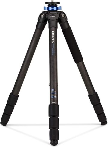 Benro Mach3 Aluminum Series 2 Tripod, 3 Section, Twist Lock Legs, Monopod Conversion, Twist Lock Legs, 15.2" Maximum Height, 26.5 lb. Load Capacity- Black (TMA27A) | Includes spiked feet, short column and case for travel, stability and storage in Saudi Arabia