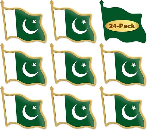 12/24/50/100Pcs Official Pakistan Flag Pins Bulk - Metal Pakistani National Lapel Pin in Saudi Arabia