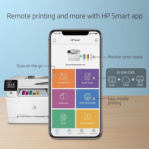 HP Color Laserjet Pro MFP 3301fdw Wireless All-in-One Color Laser Printer, Office Printer, Scanner, Copier, Fax, ADF, Duplex, Best-for-Office (499Q5F) in Saudi Arabia