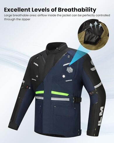 ILM Motorcycle Jacket with CE Armor and Removable Liner Protective All Season Waterproof Jacket for Men Women Model JRL2 in Saudi Arabia