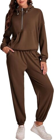 Bloggerlove Women's 2 Piece Jogger Lounge Sets 2024 Matching Sweat Zip Hoodie Sweatshirts Sweatpants Tracksuits Fall Outfits in Saudi Arabia