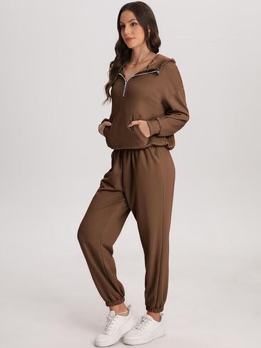 Bloggerlove Women's 2 Piece Jogger Lounge Sets 2024 Matching Sweat Zip Hoodie Sweatshirts Sweatpants Tracksuits Fall Outfits in Saudi Arabia