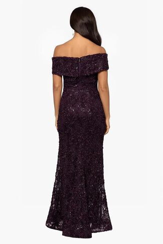 Xscape womens Off the Shoulder Sweetheart Neckline Long Lace Dress (Standard & Petite) Special Occasion Dress in Saudi Arabia
