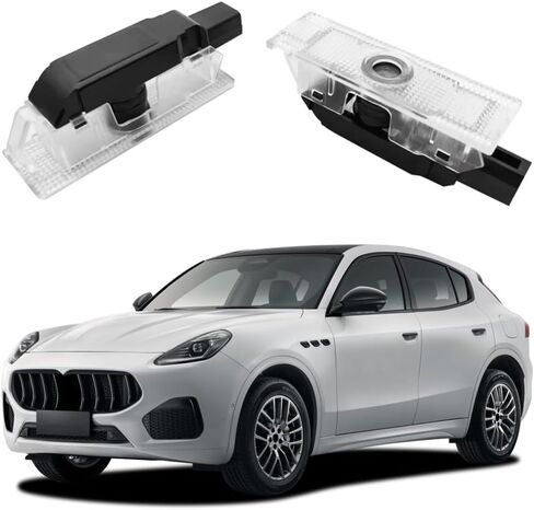2PCS Non-fading Led Car Door Logo Lights Compatible for Levante 2015-present Grecale 2022-present HD Ghost Shadow Light Projector Puddle Lamp Accessoreis (white circle, Levante/Grecale 2015-present) in Saudi Arabia