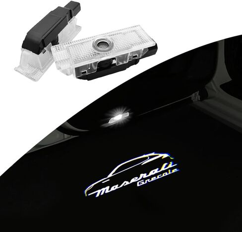 2PCS Non-fading Led Car Door Logo Lights Compatible for Levante 2015-present Grecale 2022-present HD Ghost Shadow Light Projector Puddle Lamp Accessoreis (white circle, Levante/Grecale 2015-present) in Saudi Arabia