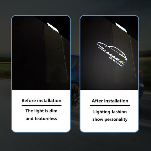 2PCS Non-fading Led Car Door Logo Lights Compatible for Levante 2015-present Grecale 2022-present HD Ghost Shadow Light Projector Puddle Lamp Accessoreis (white circle, Levante/Grecale 2015-present) in Saudi Arabia