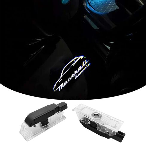 2PCS Non-fading Led Car Door Logo Lights Compatible for Levante 2015-present Grecale 2022-present HD Ghost Shadow Light Projector Puddle Lamp Accessoreis (white circle, Levante/Grecale 2015-present) in Saudi Arabia