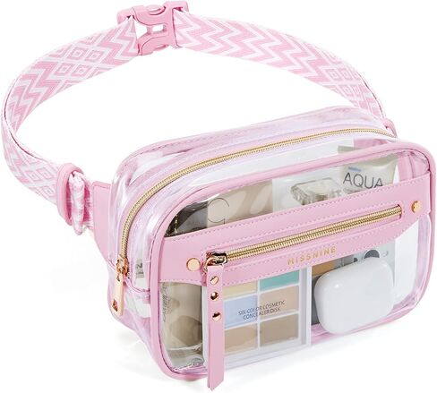 Missnine Clear Fanny Pack Stadium Approved for Women Clear Bag for Stadium Events Concert Clear Belt Bag Transparent Waist Bag with adjustable strap for Sports, Travel, Beach in Saudi Arabia