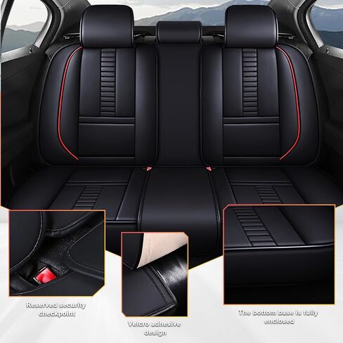 5 Car Seat Covers for Ford F-150 2009-2023 F-250 F-350 F-450 2015-2023, Automotive Seat Cover Accessories Breathable & Soft Faux Leather Cushion 3D Protection(All Black) in Saudi Arabia