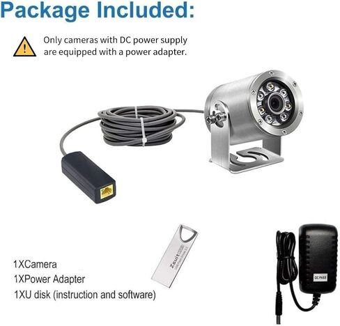 كاميرا Barlus HD Aquarium POE تحت الماء IP البحرية 316L من الفولاذ المقاوم للصدأ 2592 * 1944 CMOS عدسة 2.8 مم مع ضوء ملء IP68 كاميرا مقاومة للماء مع كابل بطول 164 قدم in Kuwait