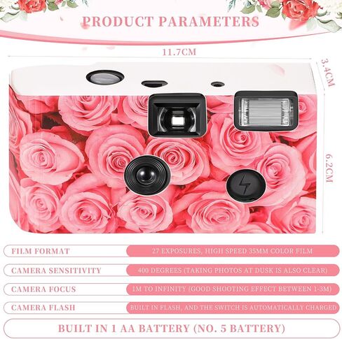Flutesan 12 Pack Disposable Cameras Bulk 35mm Film Flash Wedding,Yellow in Kuwait